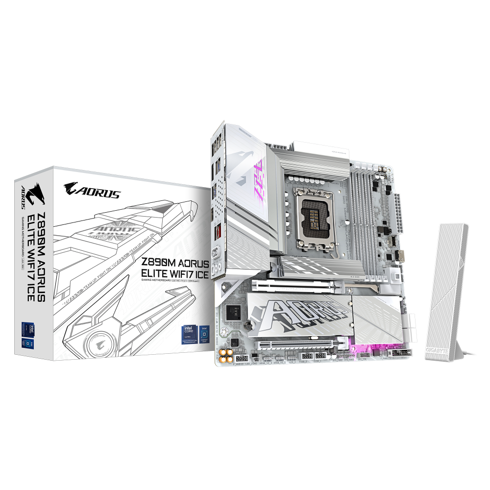 GIGABYTE Z890M AORUS Elite Ice Wifi 7 DDR5 Intel Motherboard ( White ) – TechCure India