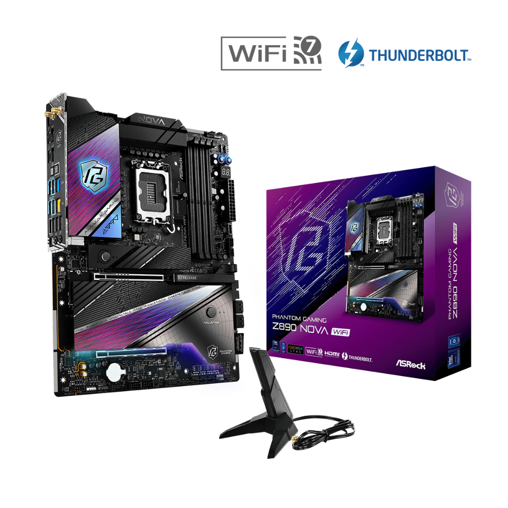 ASROCK Phantom Gaming Z890 Nova Wifi DDR5 Intel Motherboard ( Black ) – TechCure India