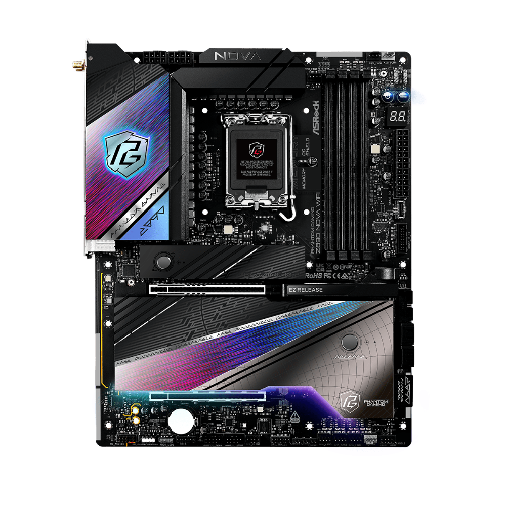 ASROCK Phantom Gaming Z890 Nova Wifi DDR5 Intel Motherboard ( Black ) – TechCure India