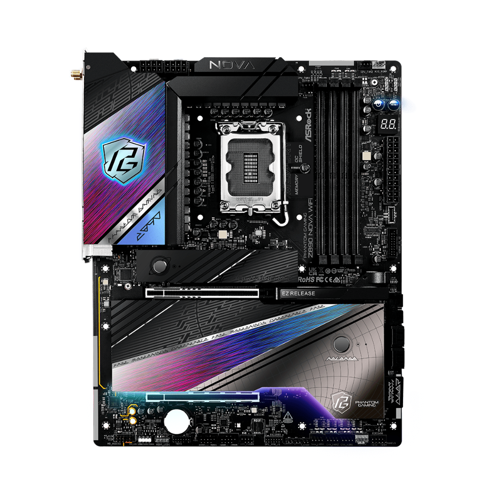 ASROCK Phantom Gaming Z890 Nova Wifi DDR5 Intel Motherboard ( Black ) – TechCure India