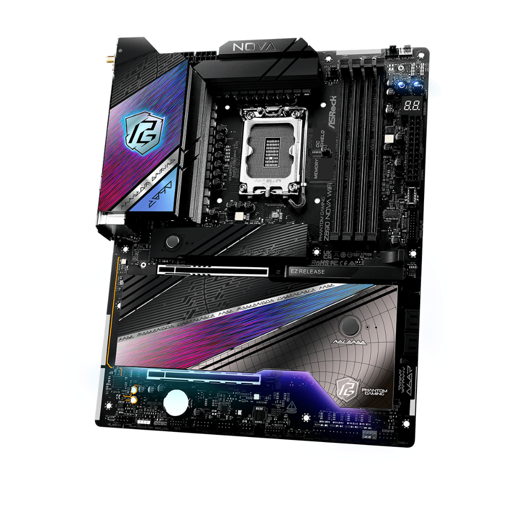 ASROCK Phantom Gaming Z890 Nova Wifi DDR5 Intel Motherboard ( Black ) – TechCure India