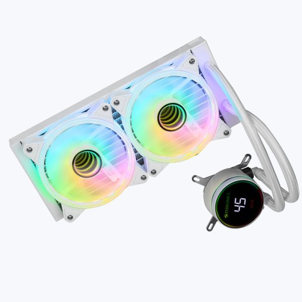 ZEBRONICS ZEB AIO240TW ARGB 240mm CPU Liquid Cooler ( With LCD Display ) ( White ) – TechCure India