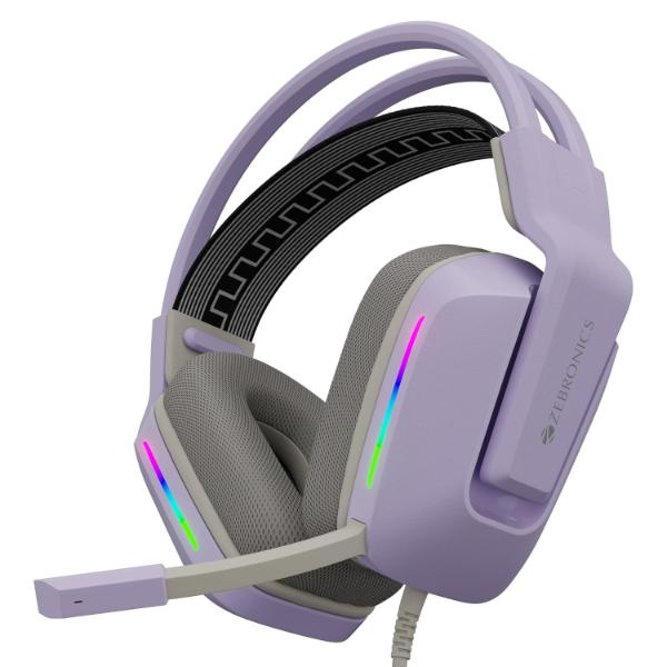 ZEBRONICS Havoc Premium Gaming Over Ear Headphone with Dolby Atmos Subscription, 50mm Neodymium Drivers, Extra Soft Ear Cushion, Suspension Headband,Braided Cable (Purple) – TechCure India