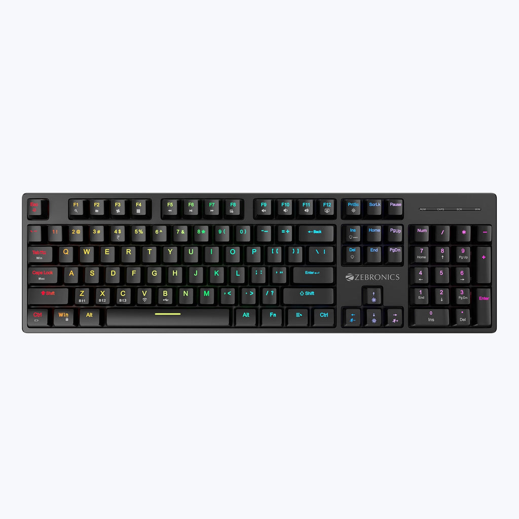 Zebronics Max Ninja 104W mechanical keyboard — full keyboard view