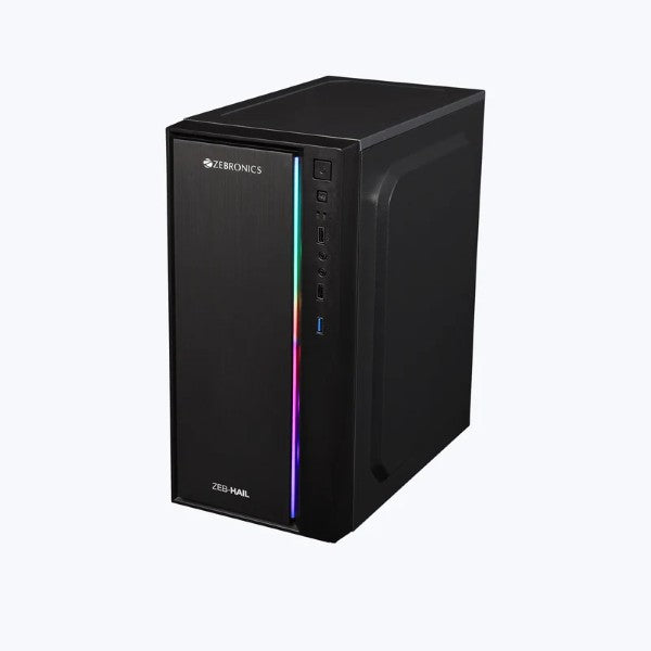 ZEBRONICS Zeb-Hail Mid-Tower Premium Gaming Cabinet-Black – TechCure India