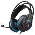 Zebronics Jet Premium Wired Gaming On Ear Headphone with LED Light for earcups, 40mm Neodymium Drivers, 2 Meter Braided Cable, Flexible mic, Suspension Headband, 3.5mm + USB Connector (Black + Blue) – TechCure India