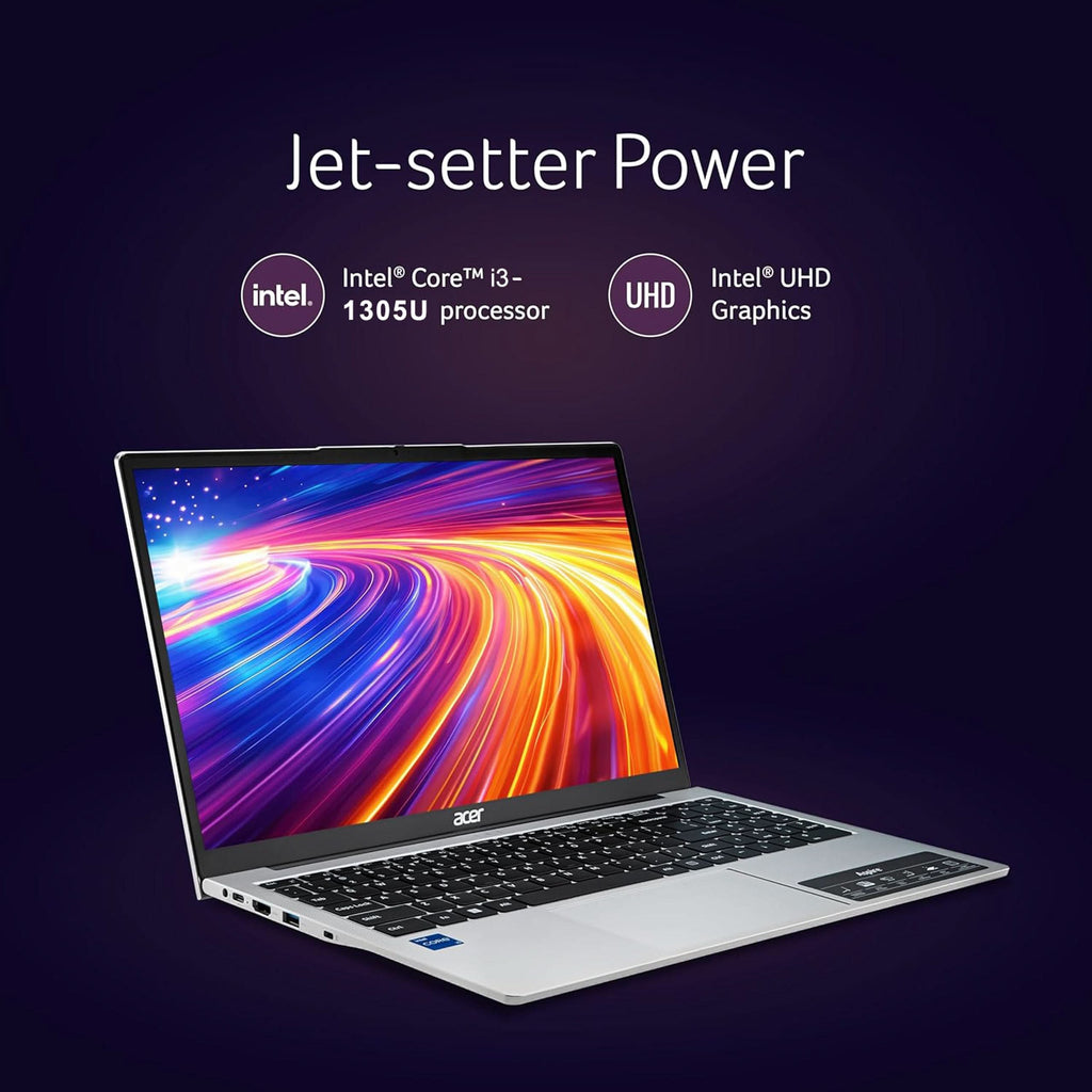 Acer Aspire 3 A325-53 Laptop, Intel Core i3-1305U, 8GB RAM, 512GB SSD, 15.6 Inch FHD Display, Windows 11 Home, MS Office – TechCure India
