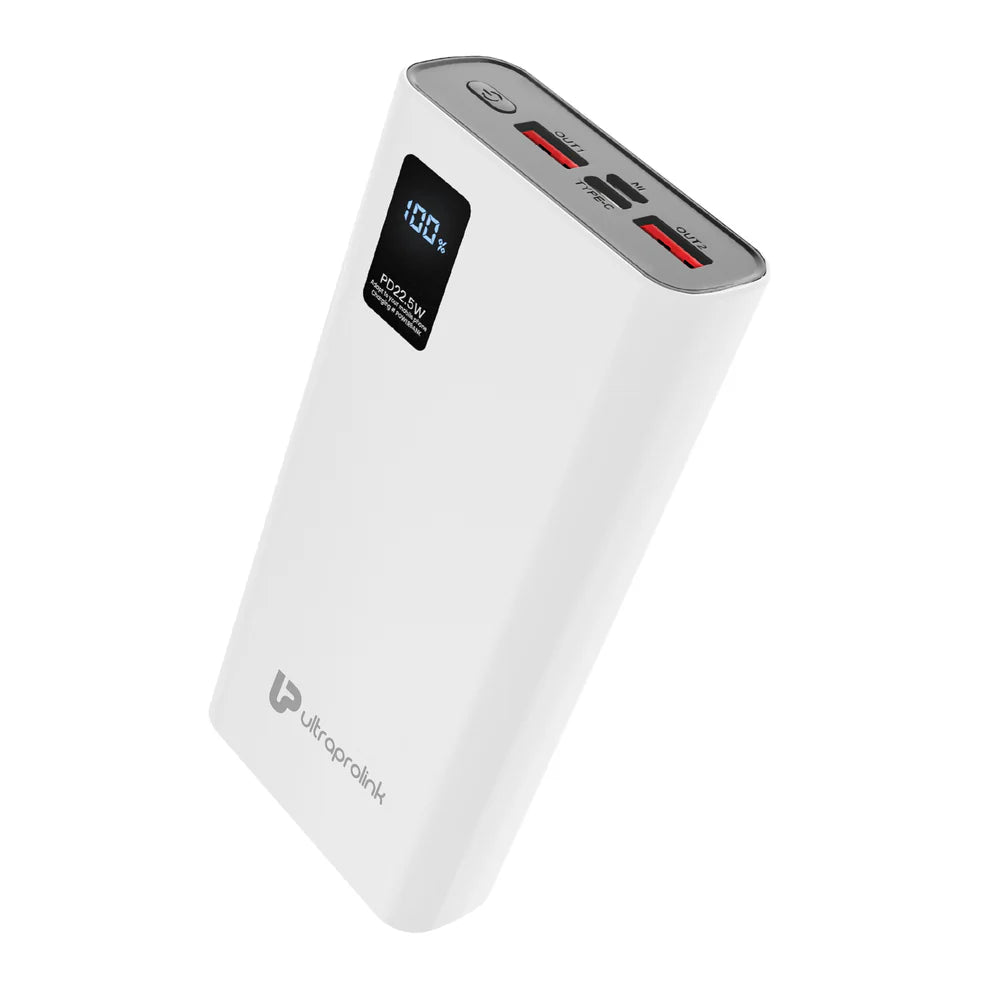 UltraProlink Juice-Up Pro+ 20000 mAh 22.5 W Power Bank (White) – TechCure India
