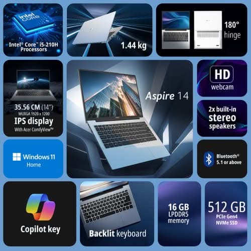 Acer Aspire 14 UN.36CSI.009, Intel Core 5 210H, Windows 11 Home – photo 2 – TechCure India