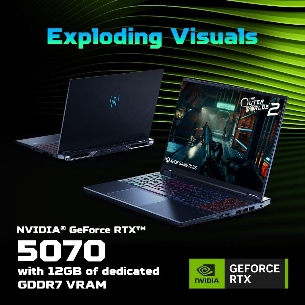 Acer PREDATOR HELIOS NEO 16, Gaming Laptop, Intel Core i9-14900HX, 16GB RAM, 1TB SSD, Windows 11 Home, MS Office, 16.0 inch 180 Hz, NVIDIA GeForce RTX 5070, Black, PHN16-I31, RGB-backlight, UN.U65SI.006 – TechCure India