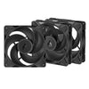 ARCTIC P14 Pro Reverse 140mm Non-RGB Cabinet Fans (Black) (Triple Pack)
