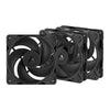 ARCTIC P12 Pro Reverse 120mm Non RGB Cabinet Fan ( Black ) ( Triple Pack )