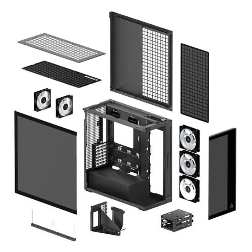 Arctic Xtender VG ARGB E-ATX tinted Black Mid Tower Case – TechCure India