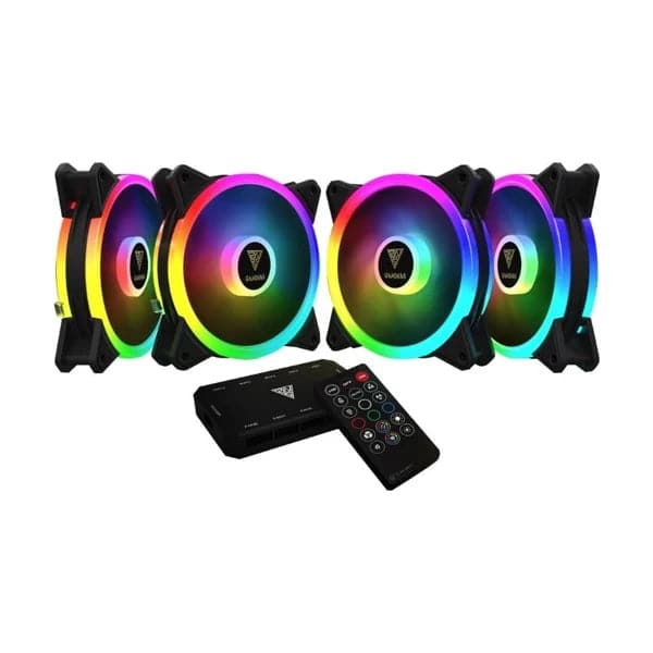GAMDIAS Aeolus M2-1204R 120mm ARGB Cabinet Fan (Black) (Four Pack)