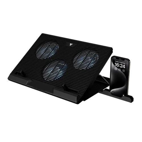 GAMDIAS Aether E1 Laptop Cooling Pad with Mobile Holder ( Black ) – TechCure India