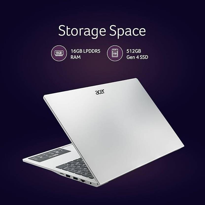 ACER ASPIRE AL15-52H UN.347SI.00U [CI7-13620H/16GB/512GB SSD/WIN11 HOME+MS24/15.6"/INTEGRATED GRAPHICS/1 YEAR(S)/SILVER] – TechCure India