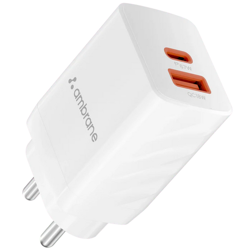 Ambrane Charge 67 67W Dual Port GaN Charger - White – TechCure India