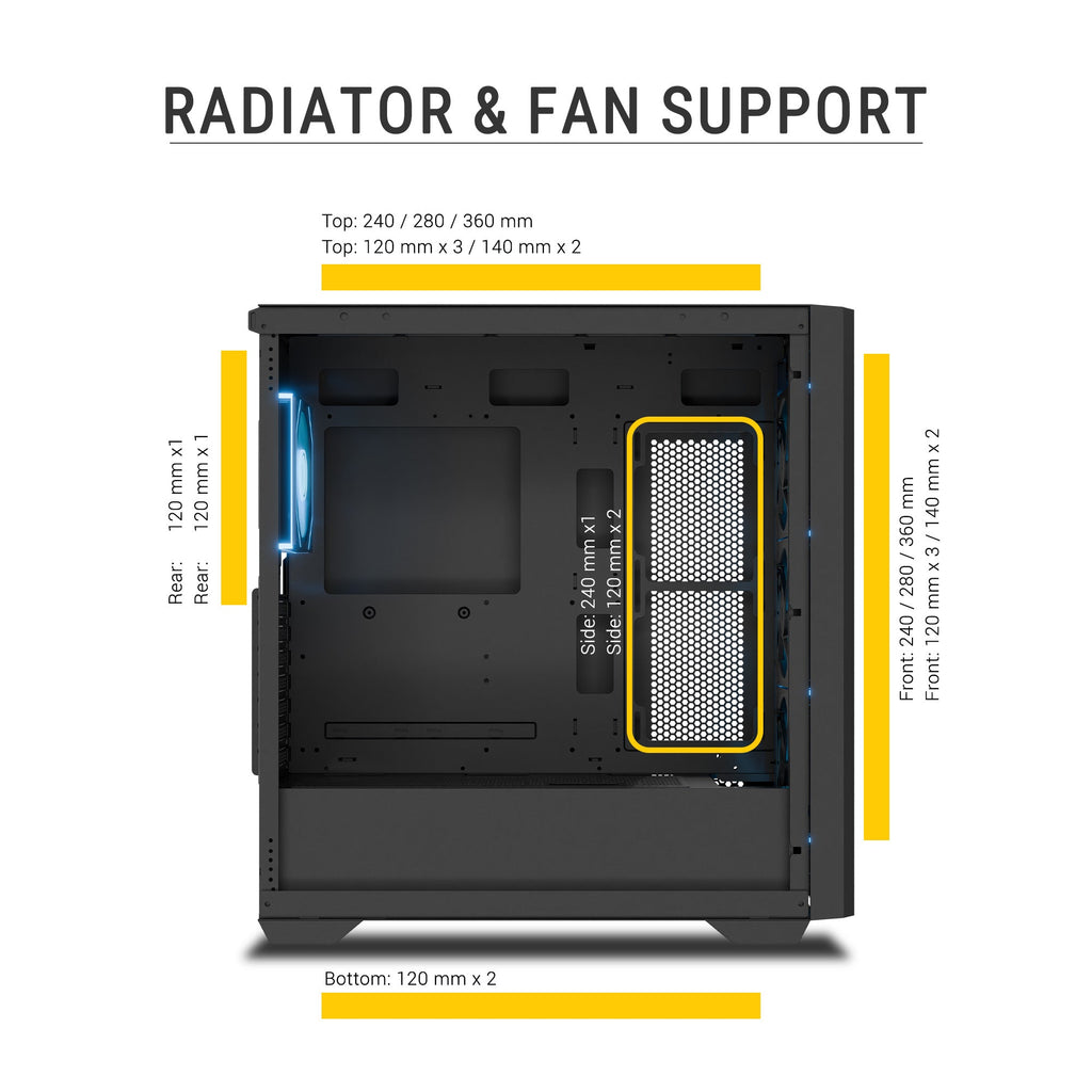 Ant Esports AQUA 360 4F Mid Tower Gaming Cabinet Black – photo 6 – TechCure India