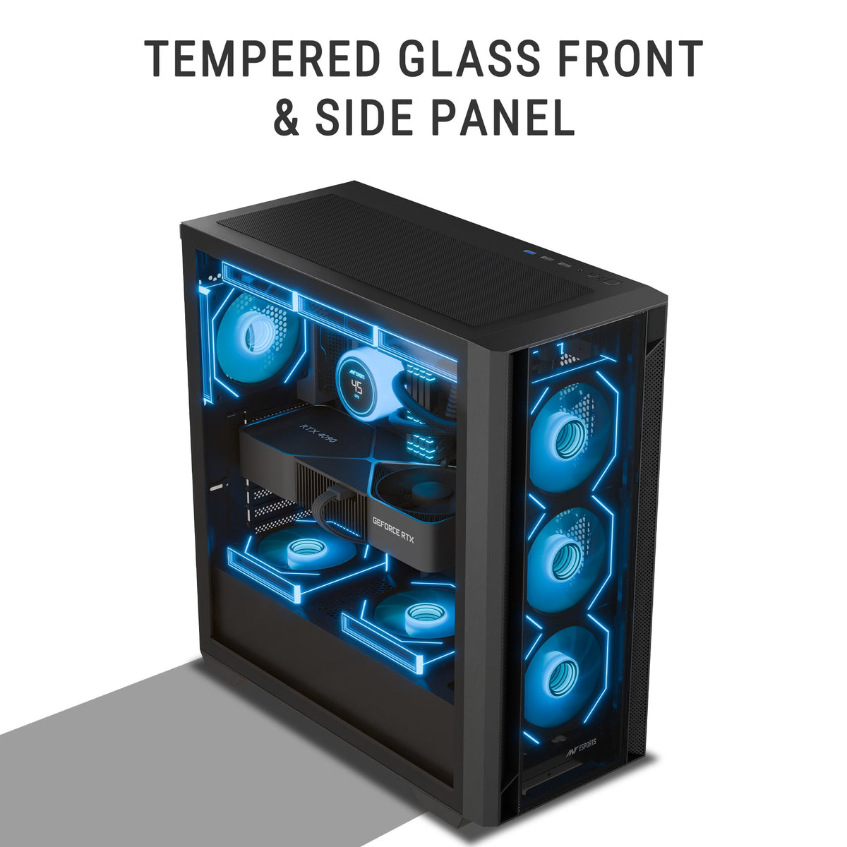 Ant Esports AQUA 360 4F Mid Tower Gaming Cabinet Black – photo 2 – TechCure India