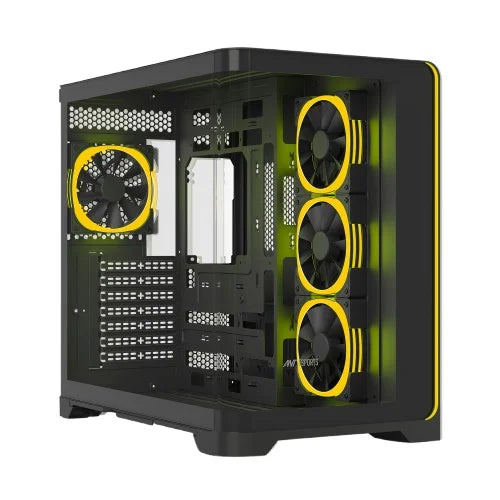 Ant Esports Crystal ARC Black ARGB ATX Mid Tower Cabinet With 4×120mm Pre-Installed ARGB Fans, Tempered Glass Side Panel, High-Airflow Design And Up To 360mm Radiator Support – TechCure India