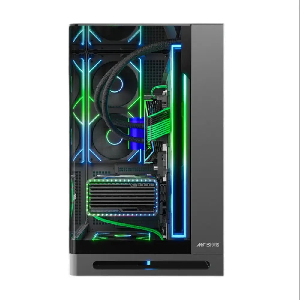 Ant Esports Crystal Arc Pro ATX/M-ATX/ITX Gaming Cabinet Black 5X120mm Fans – TechCure India