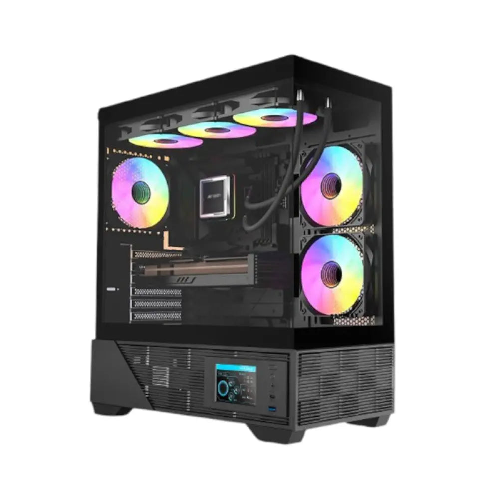 Ant Esports Crystal X6 Digital Mid Tower Gaming Cabinet Black (CRYSTAL-X6-DIGITAL-BLACK) – TechCure India
