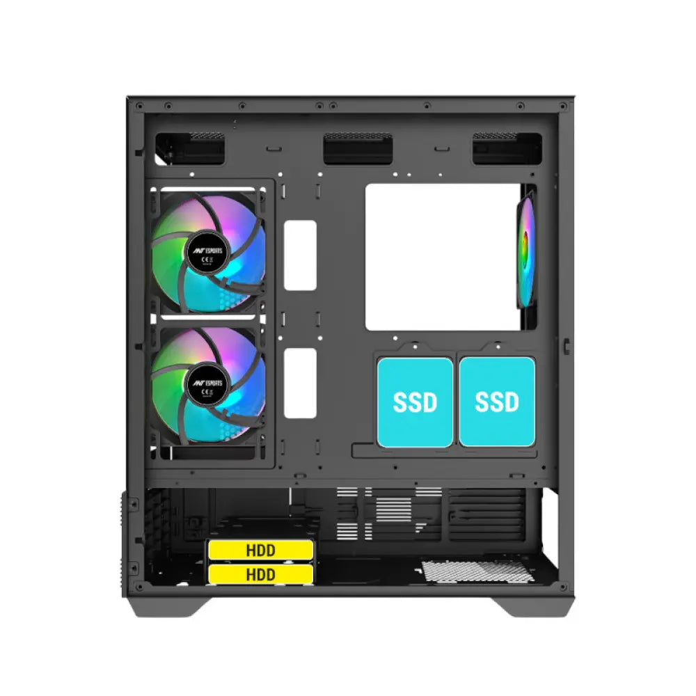 Ant Esports Crystal X6 Digital Mid Tower Gaming Cabinet Black (CRYSTAL-X6-DIGITAL-BLACK) – TechCure India