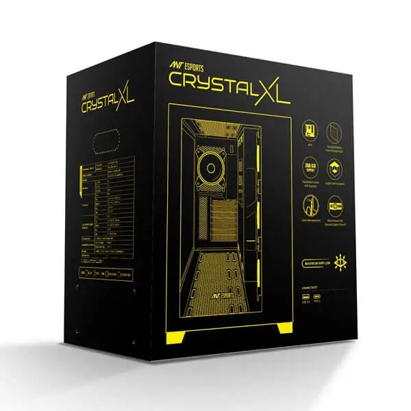 Ant Esports Crystal XL ARGB ATX Mid Tower Cabinet With Tempered Glass Side Panel White( CRYSTAL-XL-ARGB-WHITE) – TechCure India