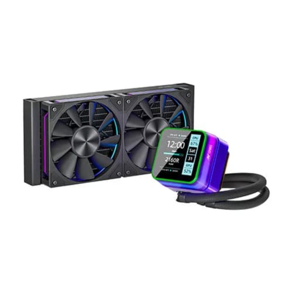 ANT ESPORTS Glacius 240D 240mm ARGB CPU Liquid Cooler ( Black ) ( With LCD Display ) – TechCure India