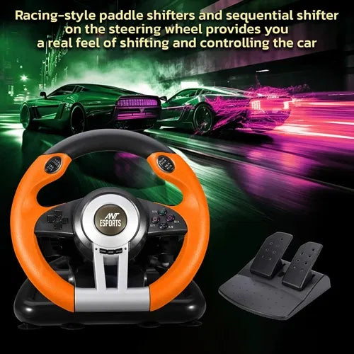 Ant Esports GW V3 PC Steering Wheel With Shifter and Pedal (GW-V3-PC) – TechCure India