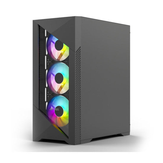 Ant Esports ICE 270G 6F Mid Tower Gaming Cabinet – Black – TechCure India