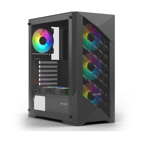 Ant Esports ICE 270M 6F Mid Tower Gaming Cabinet – Black – TechCure India