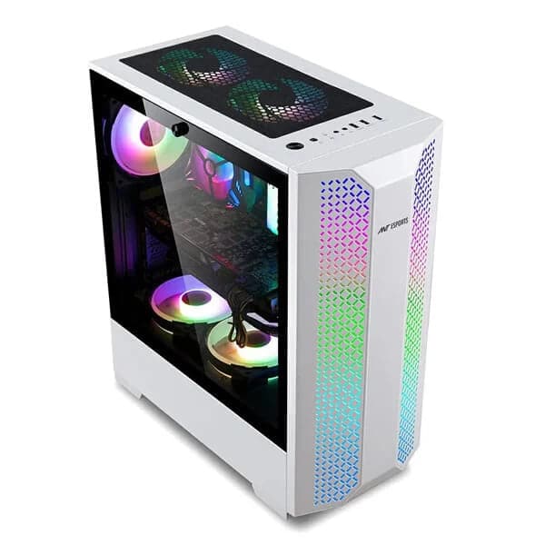 ANT ESPORTS ICE-280TG RGB ATX Mid Tower Cabinet (White) - 4