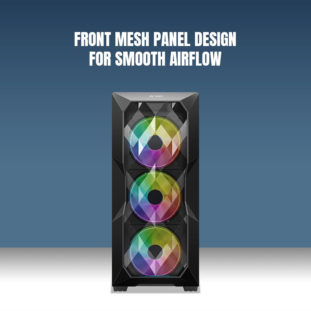 ANT ESPORTS ICE- 300 MESH MID-TOWER CABINET - BLACK – TechCure India