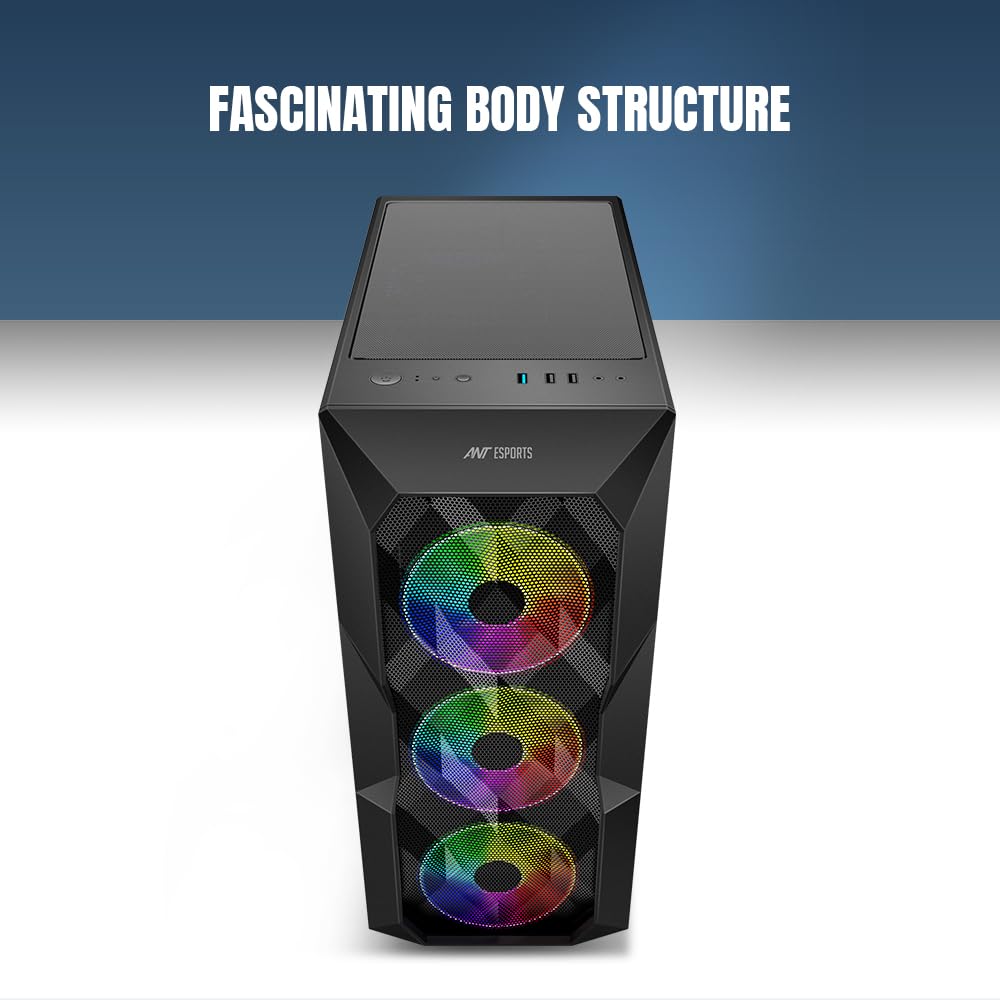 ANT ESPORTS ICE- 300 MESH MID-TOWER CABINET - BLACK – TechCure India