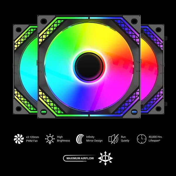 ANT ESPORTS Infinity Flow ARGB 120mm PWM Cabinet Fan Triple Pack – photo 6 – TechCure India