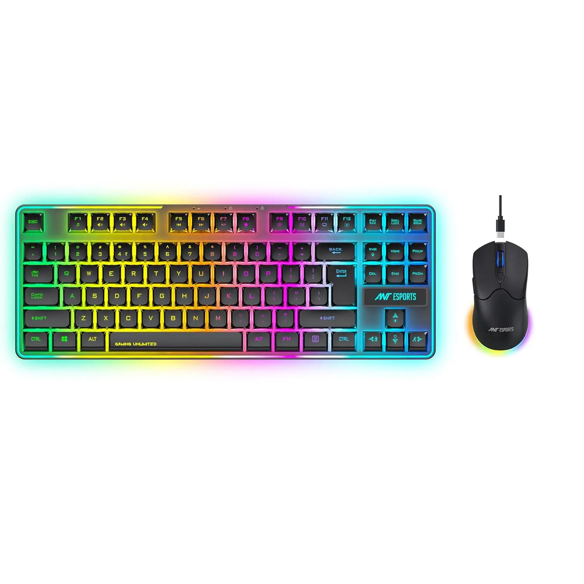 Ant Esports KM730 Pro Gaming Wireless TKL Keyboard Mouse Combo (Black) – TechCure India