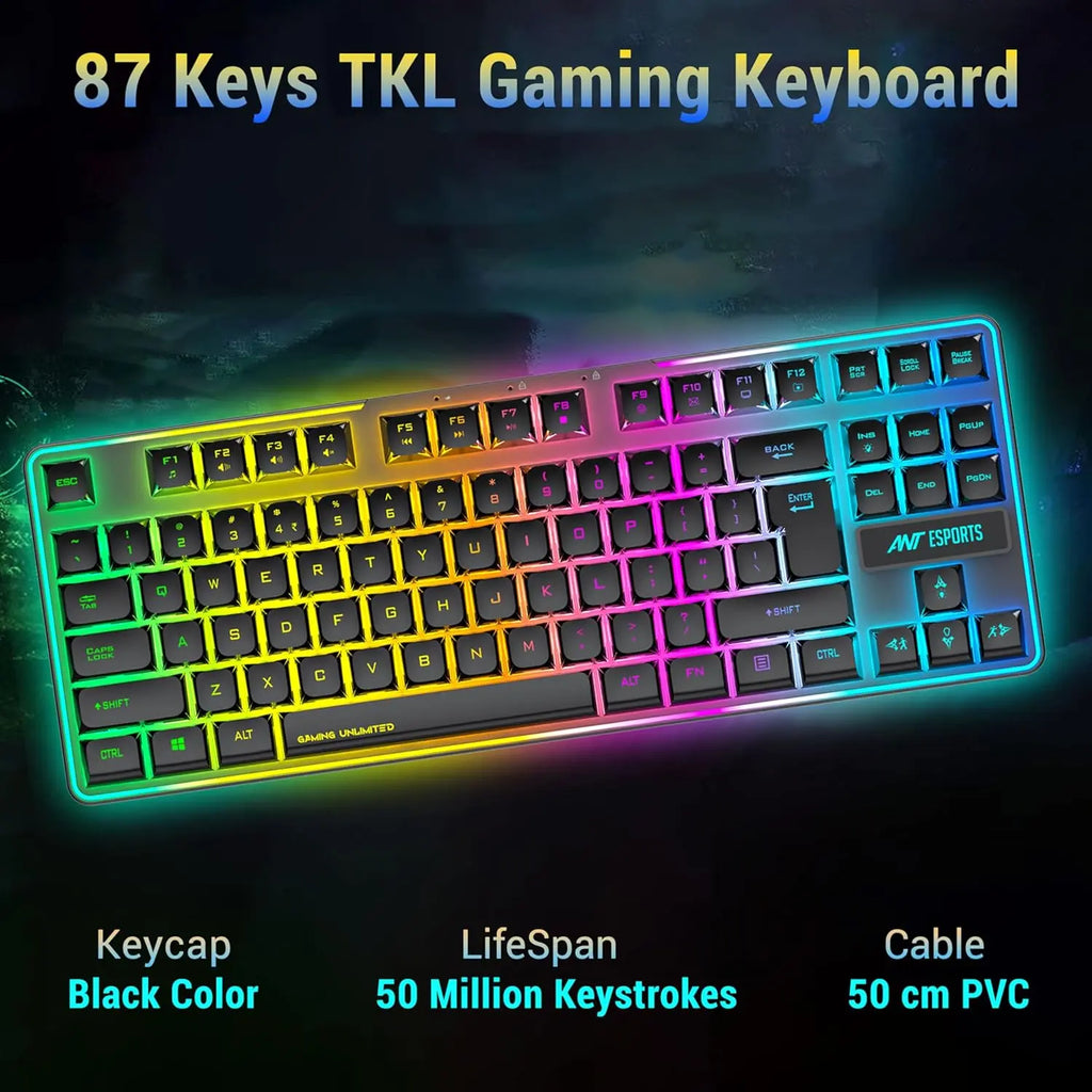 Ant Esports KM730 Pro Gaming Wireless TKL Keyboard Mouse Combo (Black) – TechCure India