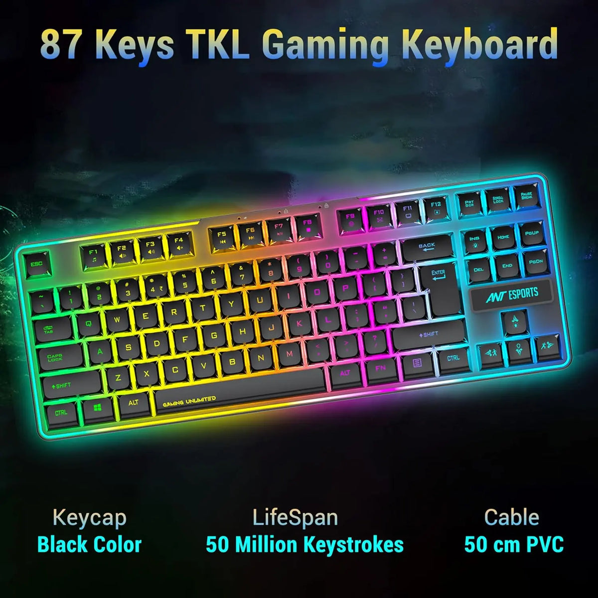 Ant Esports KM730 Pro Gaming Wireless TKL Keyboard Mouse Combo (Black) – TechCure India