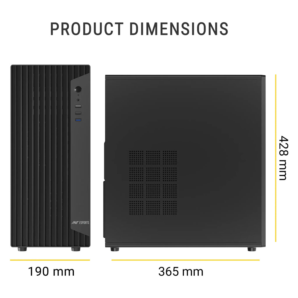 Ant Esports SI30 Mid Tower ATX Cabinet Black (AESP0368) – TechCure India