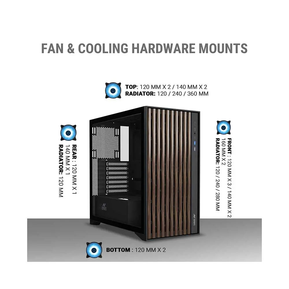Ant Esports Zen Wood C3 Mid-Tower ATX Gaming Cabinet Black (AESP0318) – TechCure India