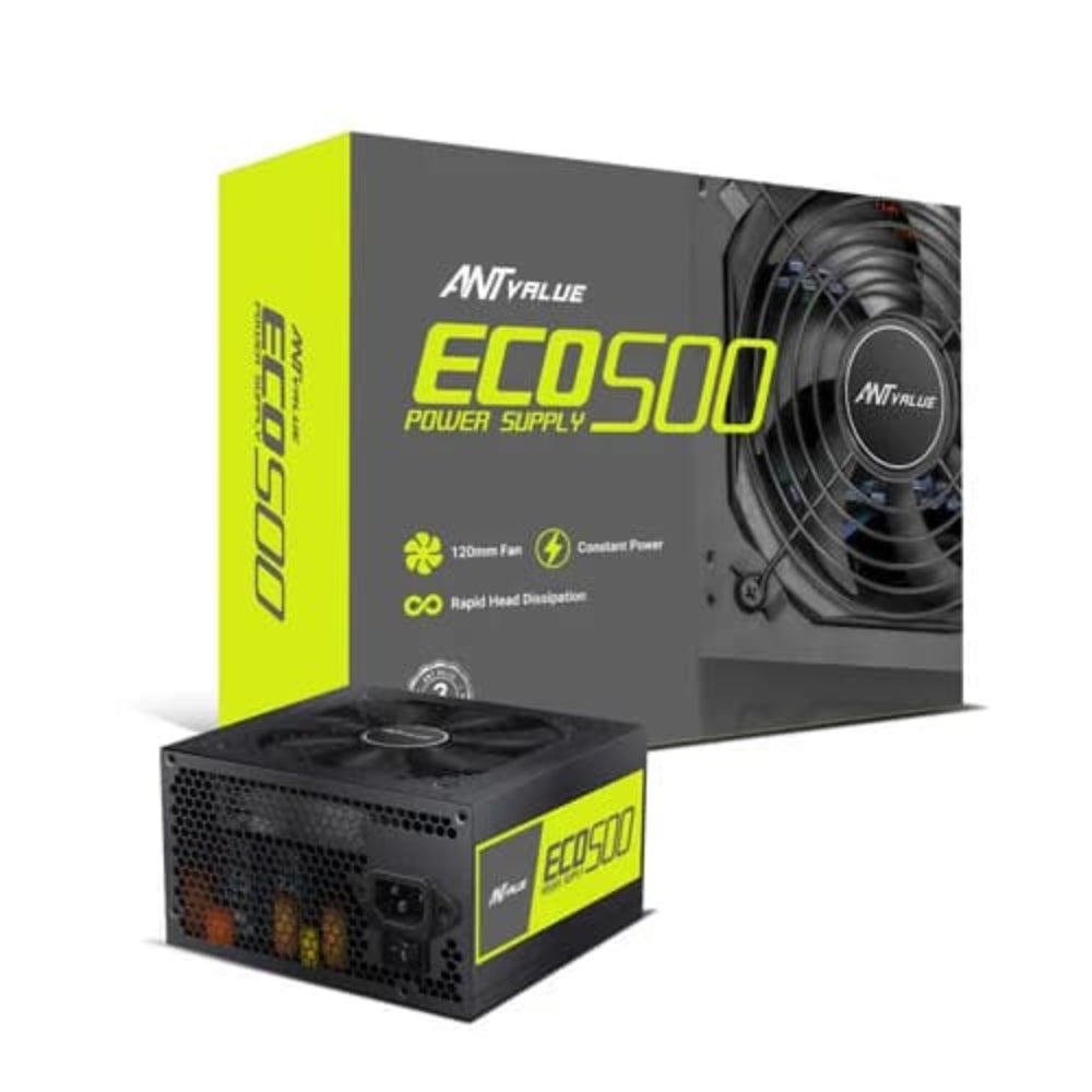ANT VALUE ECO500 500W ATX 2.0 Non Modular Power Supply ( 500W ) – TechCure India