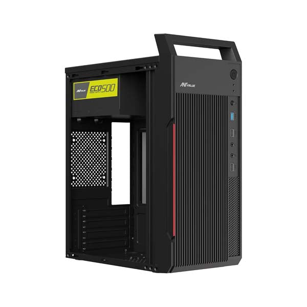 Ant Value VM5P Mid-Tower MATX Computer Cabinet (Black) – Model AVLC0016 – TechCure India
