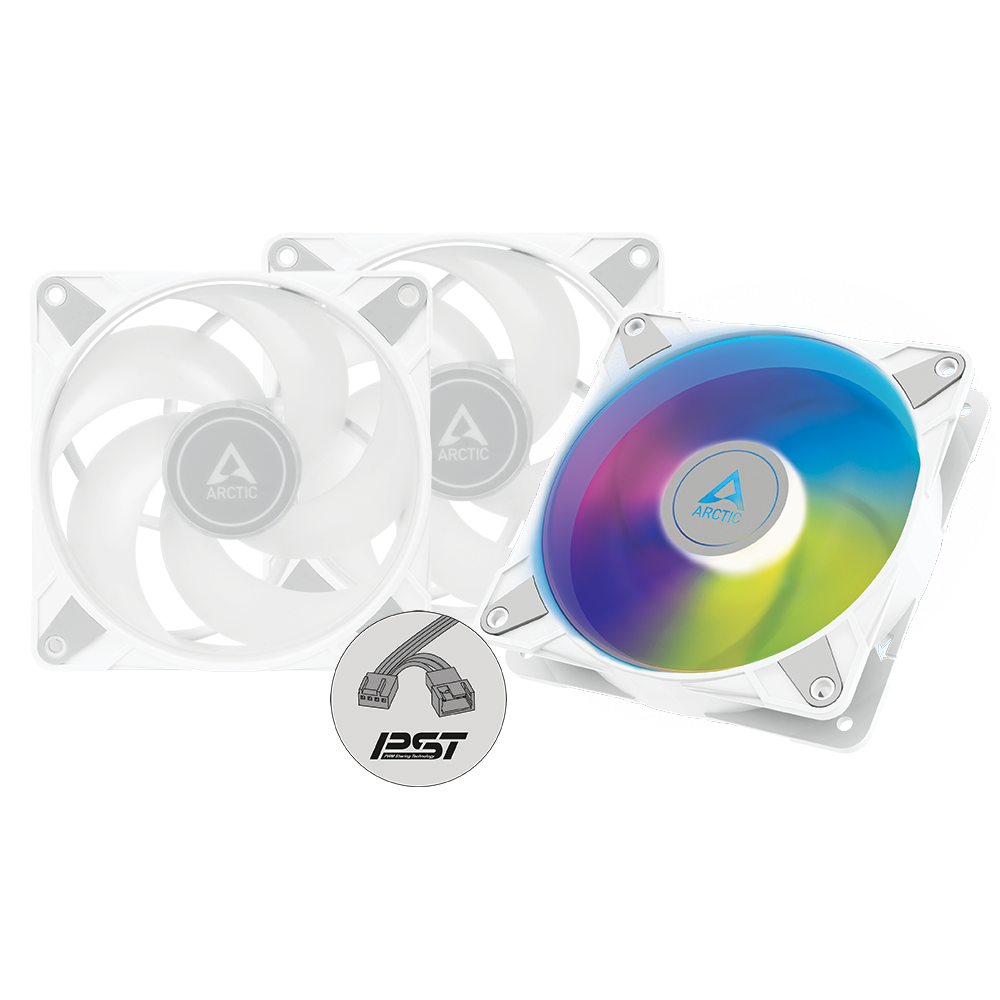 ARCTIC P12 120mm PWM PST ARGB Cabinet Fans (White) (Triple Pack) – TechCure India