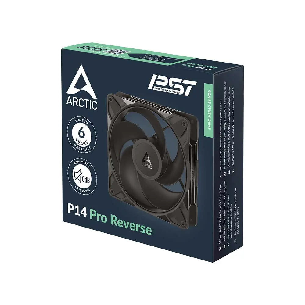 Arctic P14 Pro Reverse 140mm PWM Cabinet Fan With Cable Splitter Single Pack Black (ACFAN00329A) – TechCure India