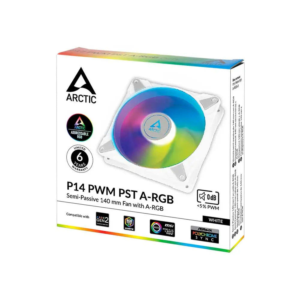 Arctic P14 Pwm Pst Argb Cabinet Fan Single Pack White (ACFAN00276A) – TechCure India