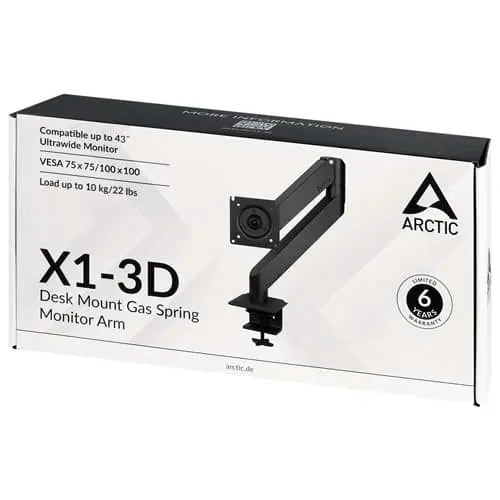 Arctic X1-3D Gas Spring Monitor Arm Desk Mount Matte Black (AEMNT00062A) – TechCure India