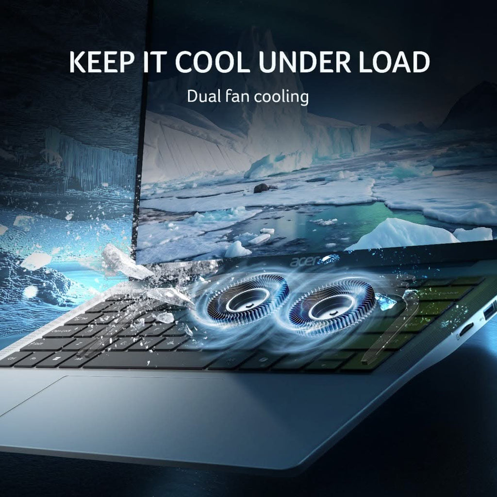 Acer Aspire 14 UN.36CSI.009, Intel Core 5 210H, Windows 11 Home, MS Office, 16GB RAM, 512GB SSD, 14 inch, Silver, Backlit Keyboard, AS14H-53, 1.44 kg Thin and Light Laptop – TechCure India