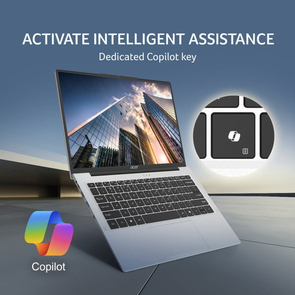 Acer Aspire 14 UN.36CSI.009, Intel Core 5 210H, Windows 11 Home, MS Office, 16GB RAM, 512GB SSD, 14 inch, Silver, Backlit Keyboard, AS14H-53, 1.44 kg Thin and Light Laptop – TechCure India