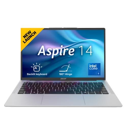 Acer Aspire 14 UN.36CSI.009, Intel Core 5 210H, Windows 11 Home, MS Office, 16GB RAM, 512GB SSD, 14 inch, Silver, Backlit Keyboard, AS14H-53, 1.44 kg Thin and Light Laptop – TechCure India